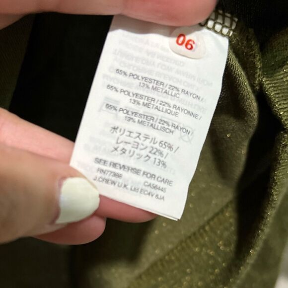 J Crew Sparkle Bell Sleeve Blouse Top Size XS Green - Picture 2 of 5